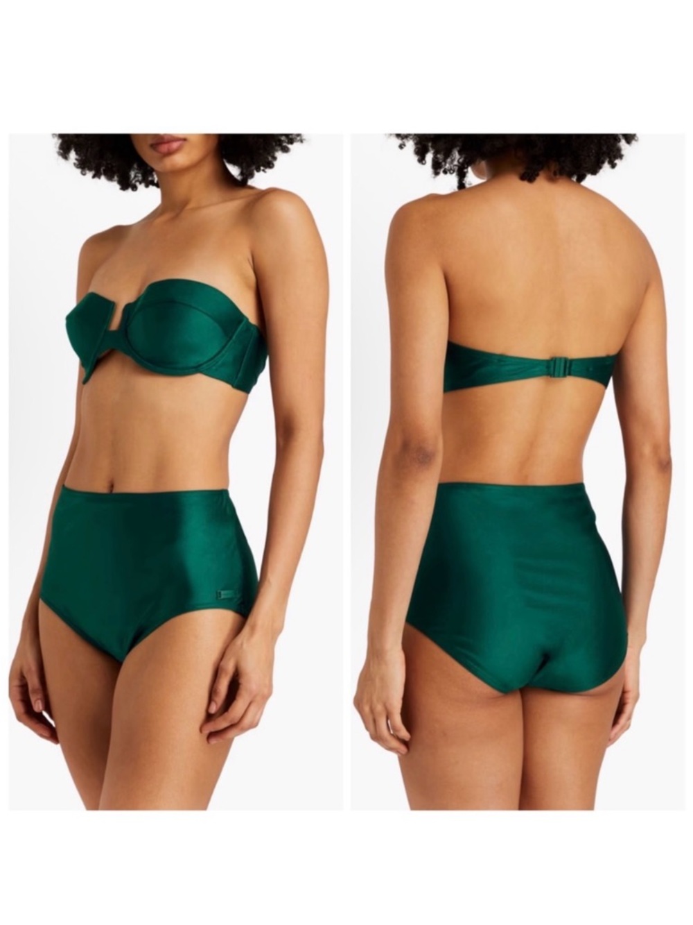 ZIMMERMANN Size 0 | US 2-4 A/B Teal Balconette Bikini Top & High Waisted Bottoms